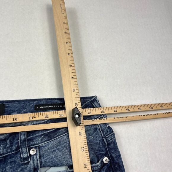 Pacsun Mens Stacked Skinny Jeans Blue Denim Slim Fit Stretch Zip Up Size 31 x 32 - Picture 6 of 10